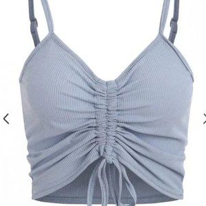 ZAFUL Drawstring Ruched Crop Cami Top